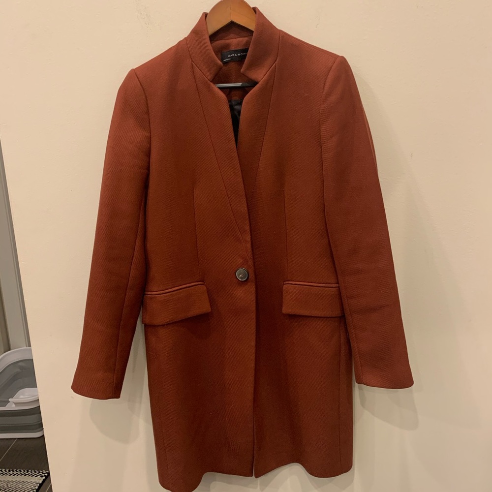 Zara tailored coat rust color